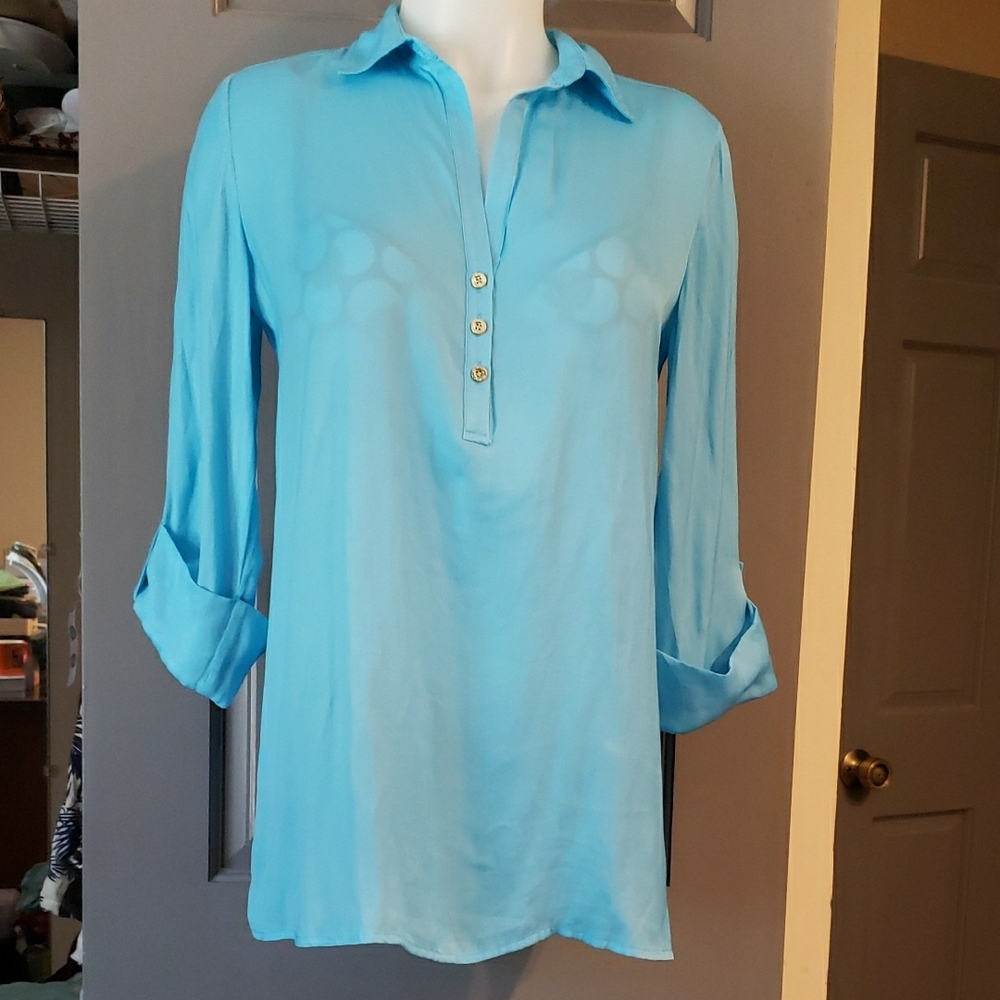 Lilly Pulitzer Polo Collar Tunic Blouse Small
